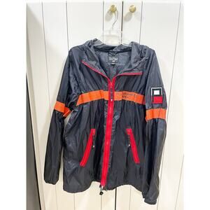 Vtg Polo Jeans Co Black Orange Lightweight Nylon Jacket Windbreaker XL